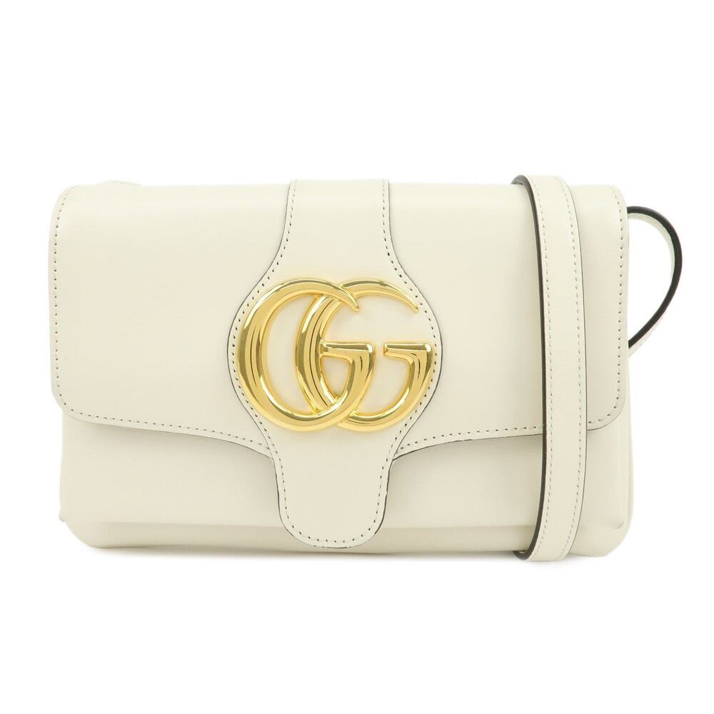 Gucci Arli Double G Calfskin Crossbody Bag Beige